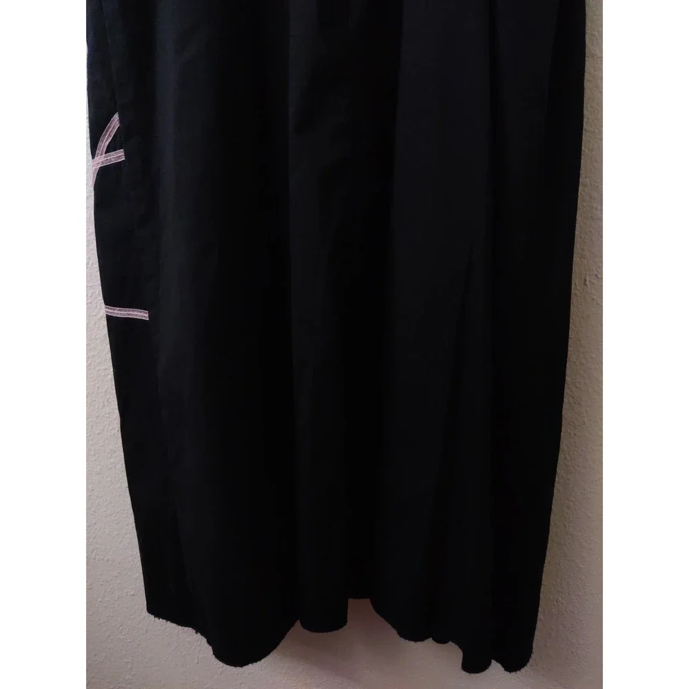 3/$20 Vintage Rubber Ducky Productions Floral Print Black Midi Dress Size L - Picture 8 of 9